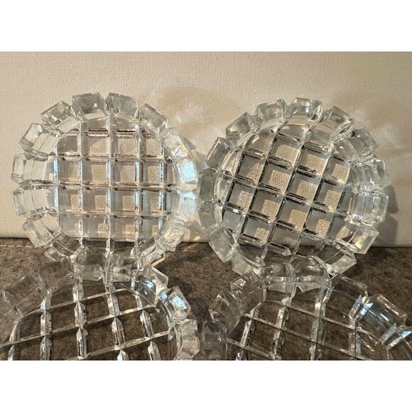 4 Glass Crystal Vintage Coasters  # 2864 - Picture 3 of 4
